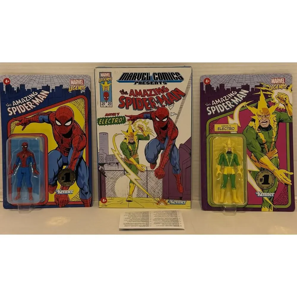Hasbro Pulse Kenner Retro Marvel Legends SPIDER-MAN & ELECTRO Figure 2 Pack New